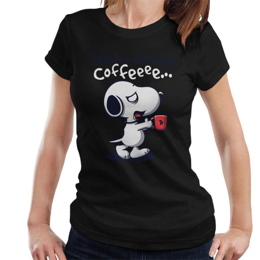 Zombie Morning Coffee Snoopy Women’s T-shirt