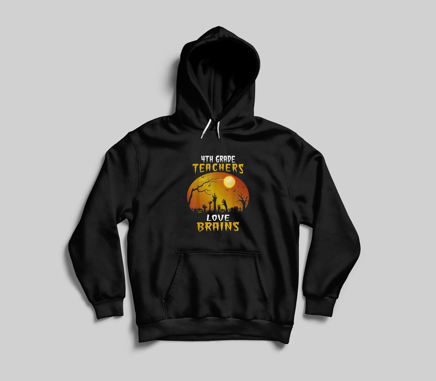 4Th Grade Teachers Love Brains Funny Halloween Teacher Gifts Youth Hoodie/T-Shirt