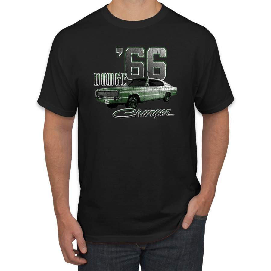 Dodge ’66 Charger Green Classic Vintage Coupe Car Cars and Trucks Graphic T-Shirt