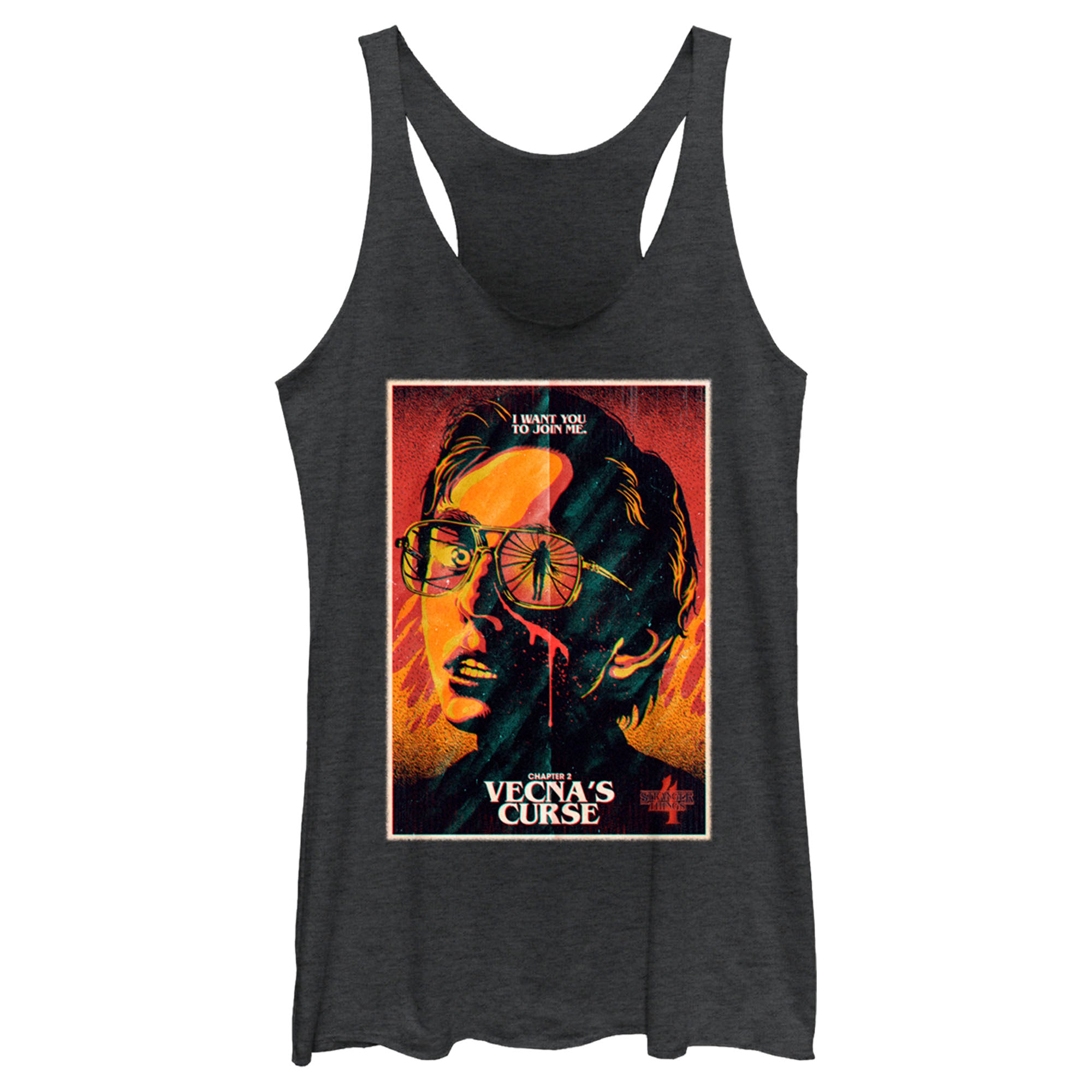 Women’S Stranger Things Retro Vecna’S Curse Poster Racerback Tank Top