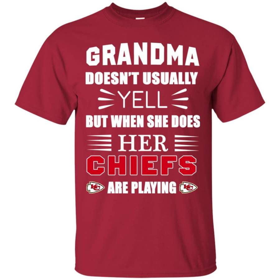 Grandma Doesn’t Usually Yell Kansas City Chiefs T Shirts