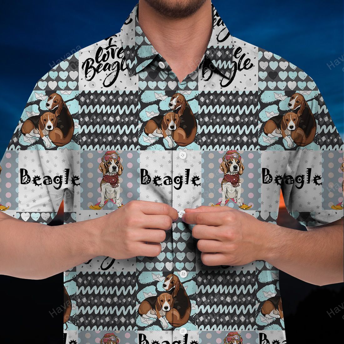 Beagle Hawaiian Shirt Heart And Soul Seamless