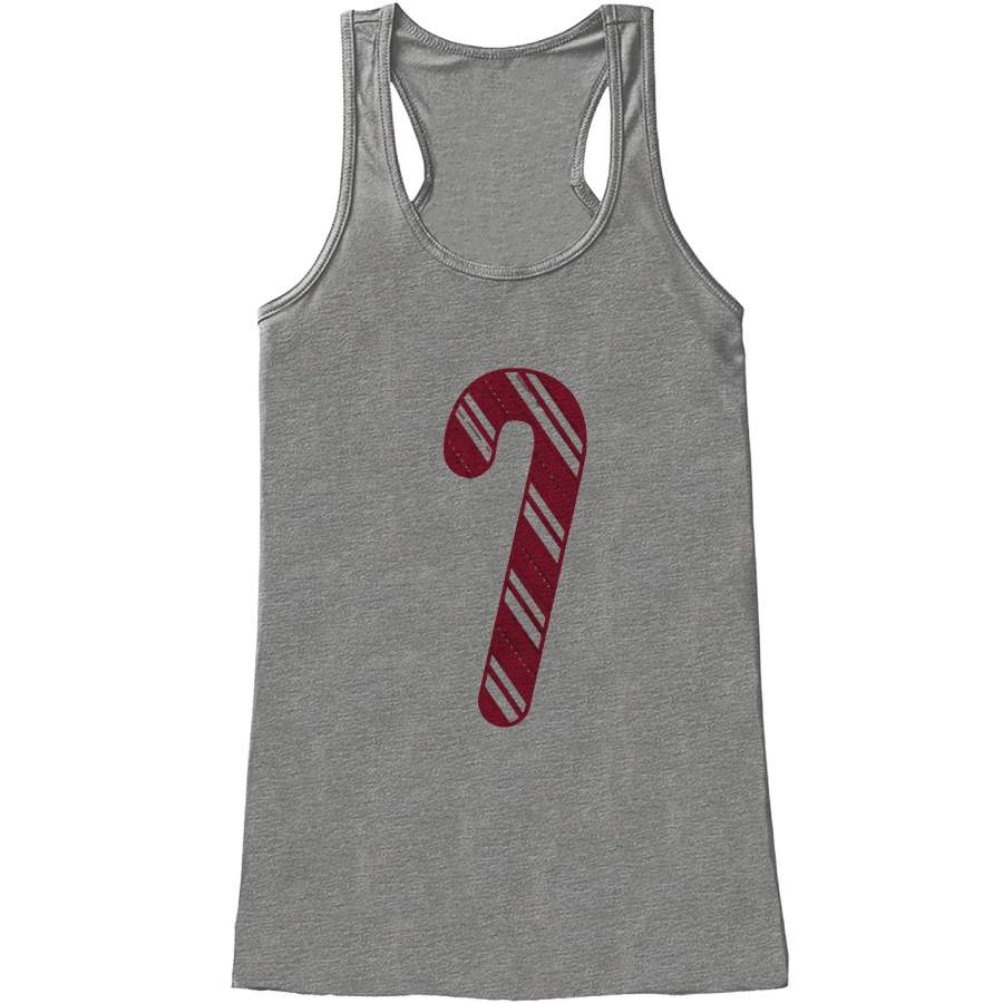 Women’s Christmas Shirt – Candy Cane Shirt – Mom Christmas Present Idea – Family Christmas Pajamas – Grey Tank Top – Christmas Gift Idea