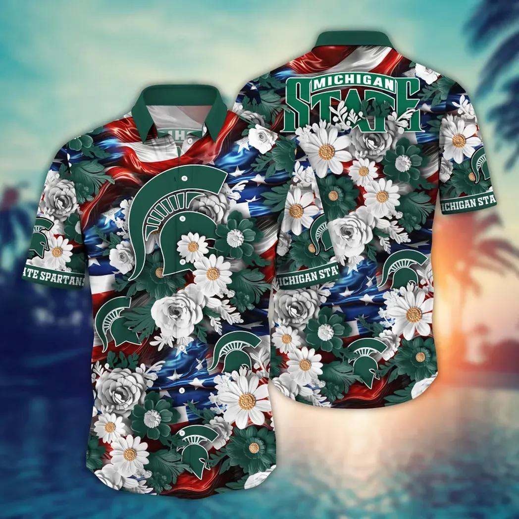 Michigan State Spartans Ncaa Aloha Hawaiian Shirt 1, Ncaa Hawaiian Shirt