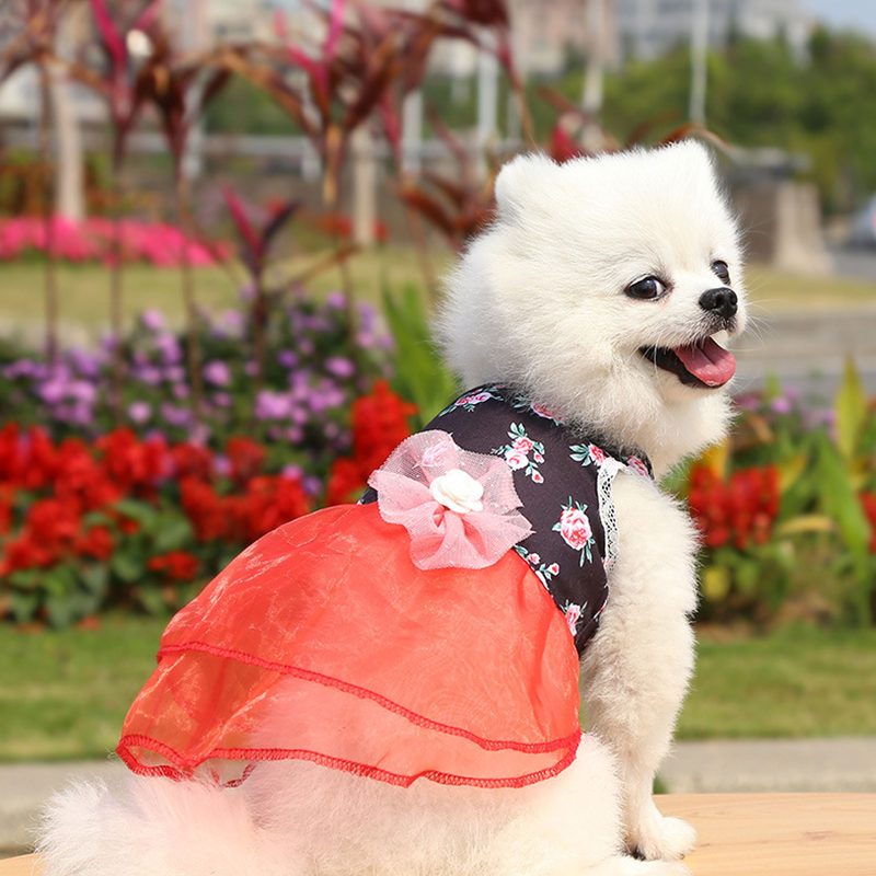 2021 new Pink Dog Dress Universal Dogs dress Chihuahua Stripe Dress Skirt Puppy cat Princess Clothes Apparel cute puppy clothes alx