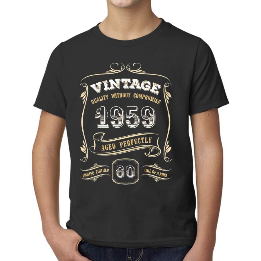 60th Birthday Gift Gold Vintage 1959 Aged Perfectly Young T-Shirt