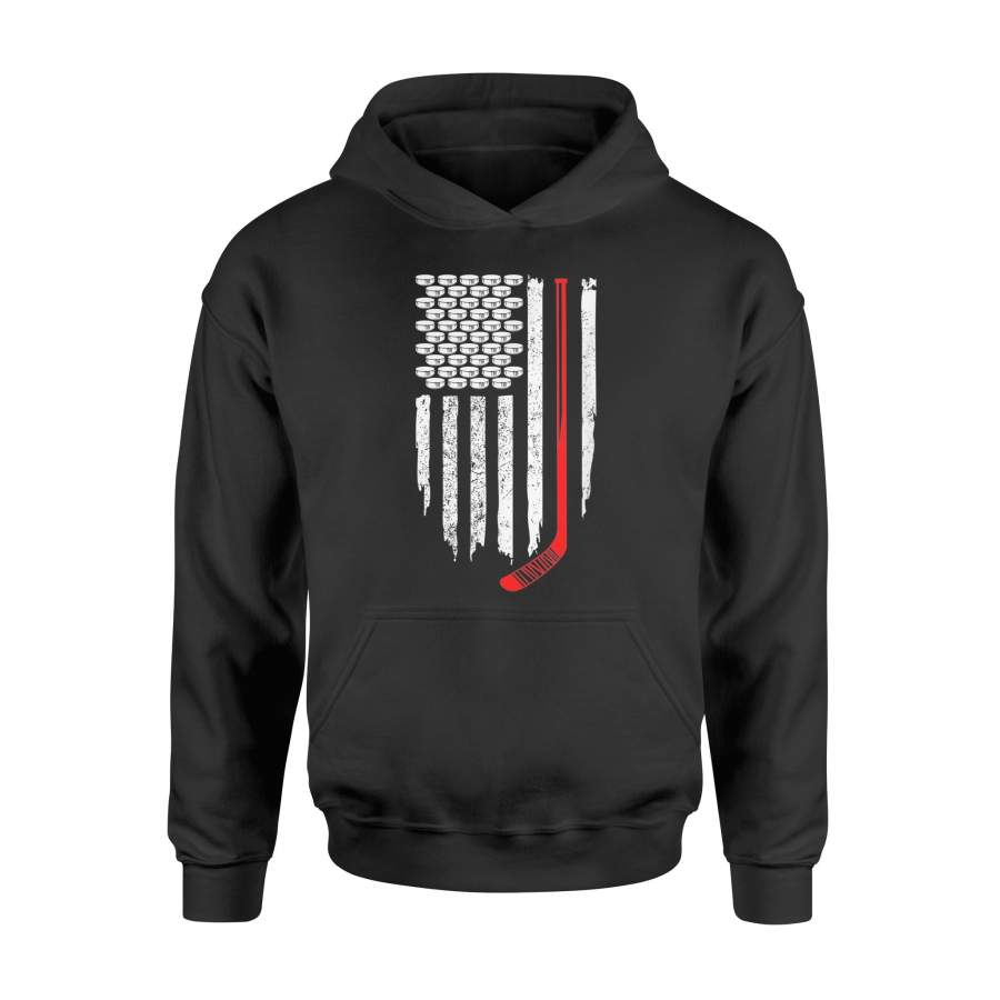 Hockey T Shirt – Patriotic Hockey Flag T-Shirt – Standard Hoodie