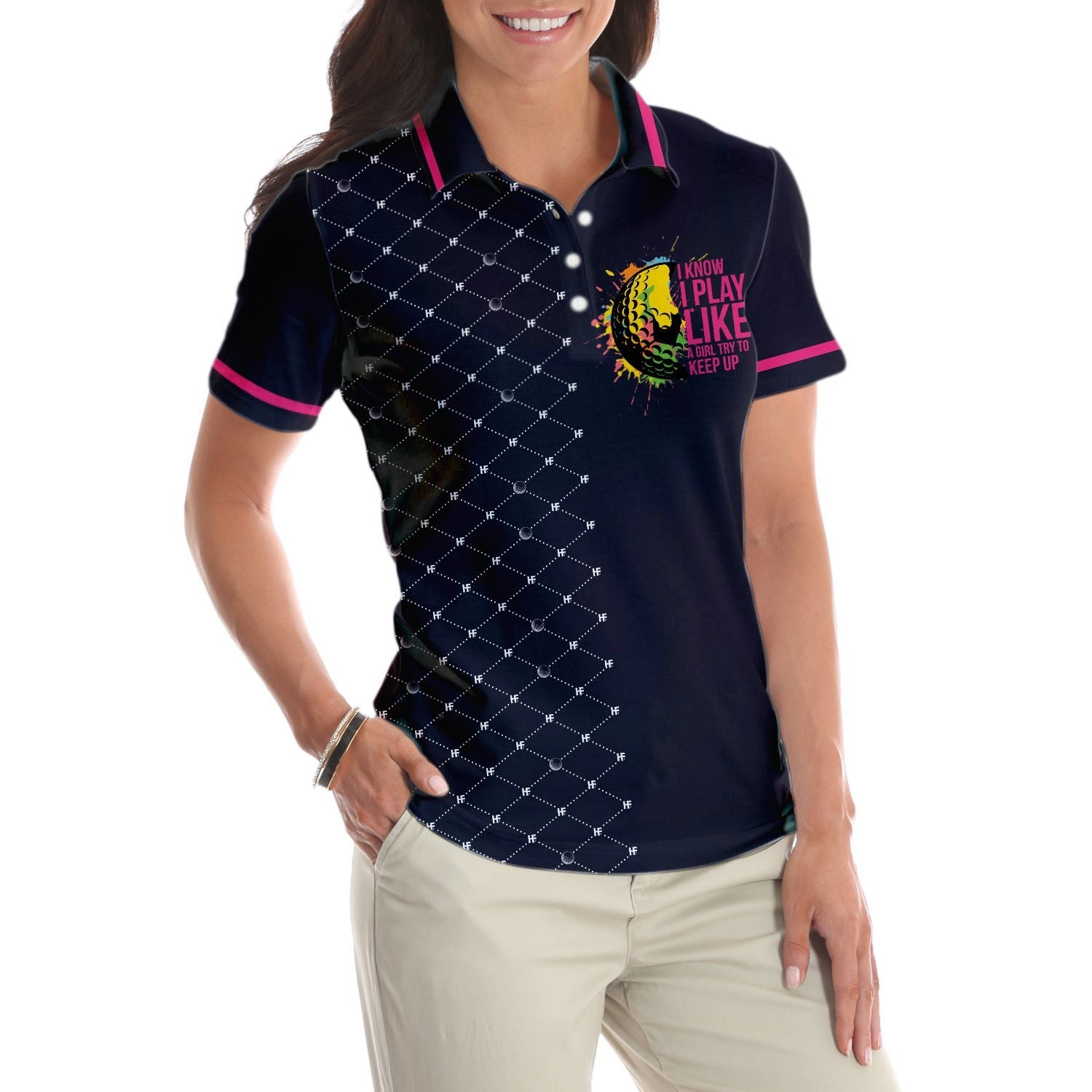 Play Like A Girl Golf Women Shirt V1 Short Sleeve Women Polo Shirt Coolspod