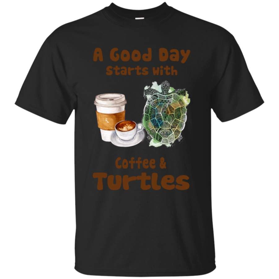 AGR A good day starts with coffee and Turtles T shirt – Men’s Premium T-Shirt