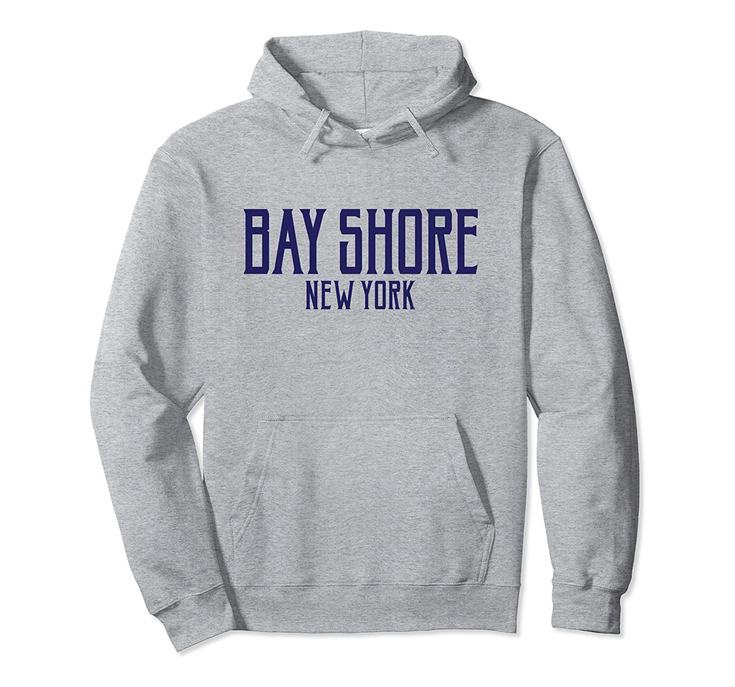 Bay Shore Vintage Text Navy Blue Print Pullover Hoodie, T-Shirt, Sweatshirt, Tank Top