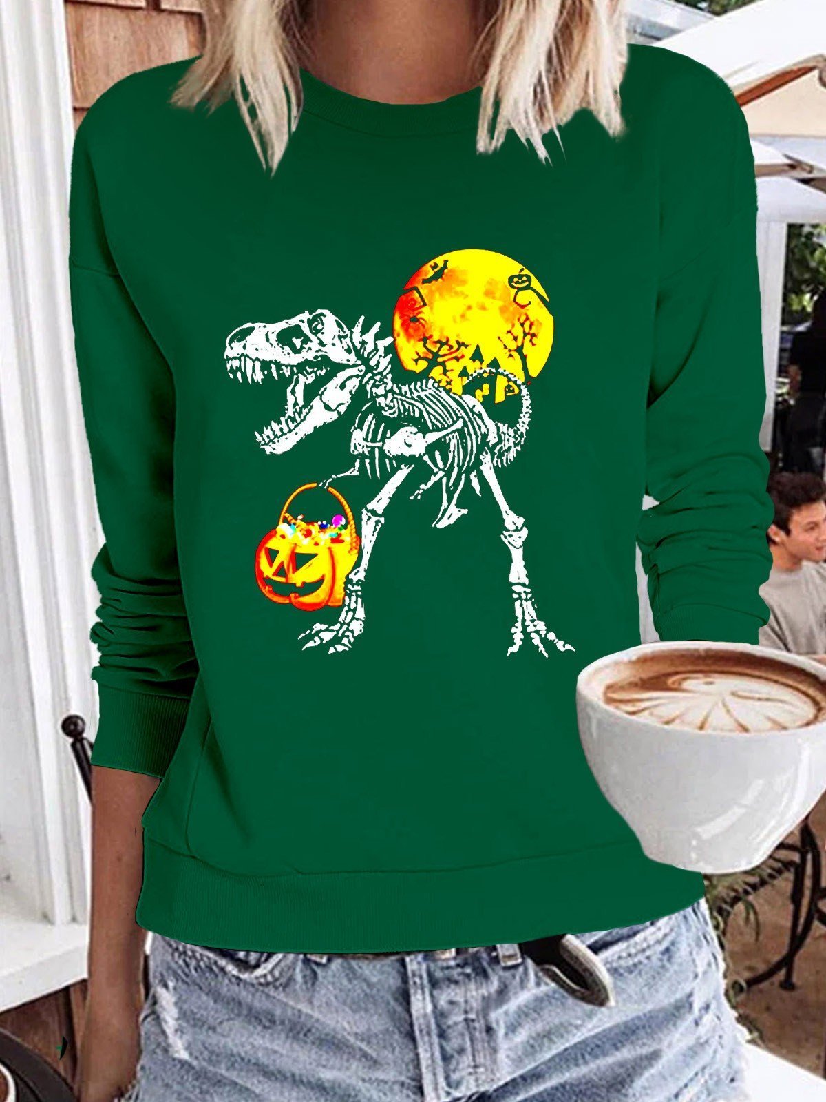 Women Dinosaur Halloween Sweatshirt