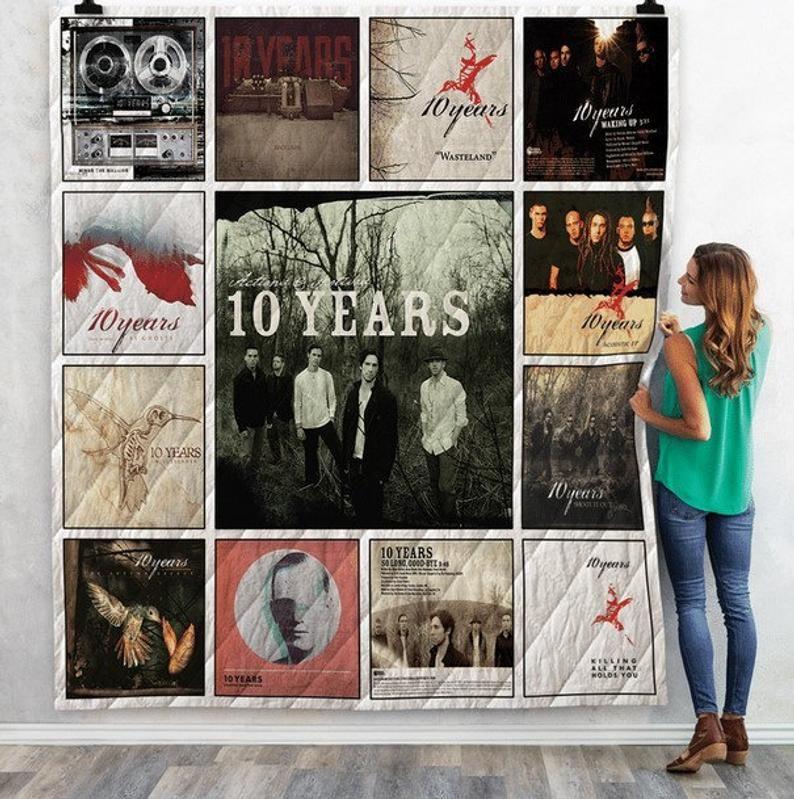 10 Years Singles Albums For Fans For Best Friend For Daughter For Son For Dad Fleece Quilt Blanket Personalized Customized Home Decor