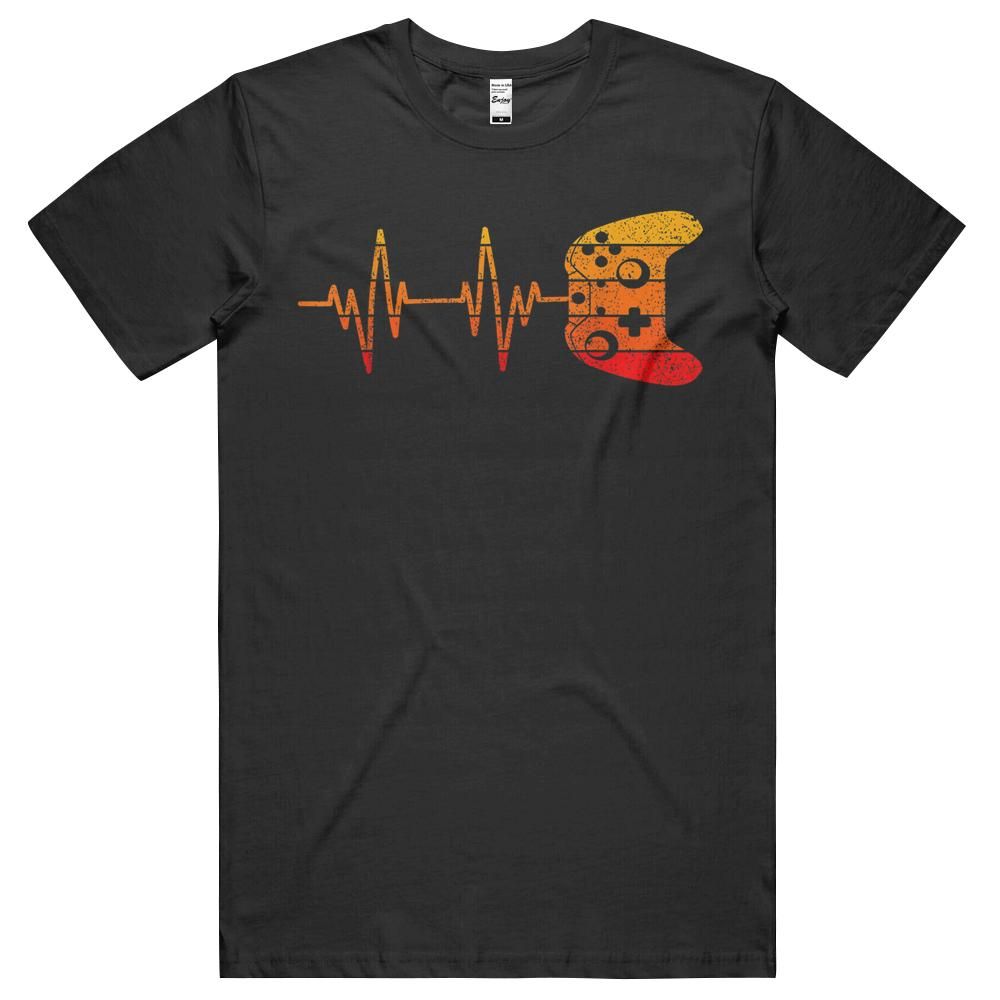 Vintage Retro Gamer Heartbeat Funny Video Game Gaming T-Shirt, Hoodie, Long Sleeve Tee