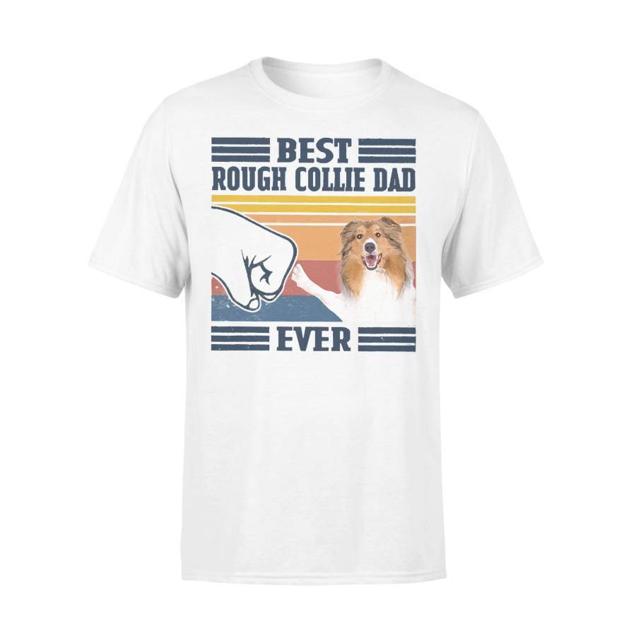Best Rough Collie Dad Ever Vintage Father’s Day T-shirt