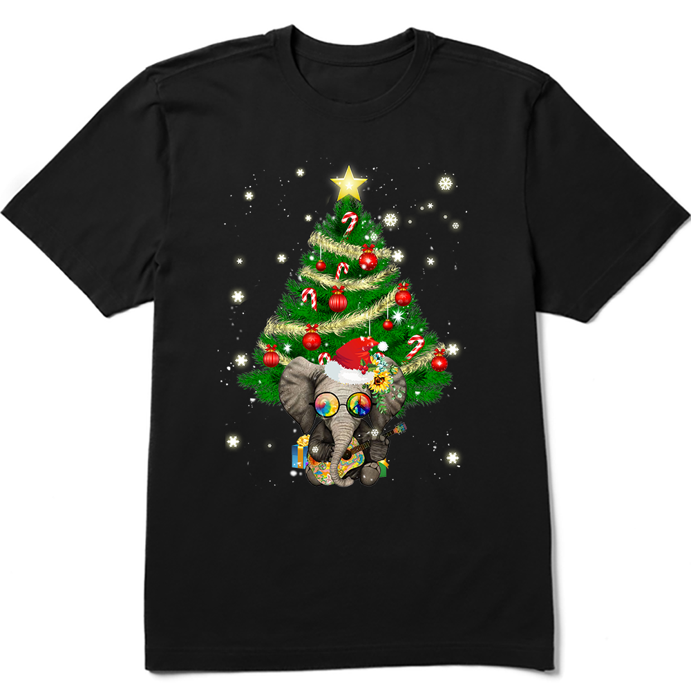 Hp2813215 Elephant And Christmas Tree Christmas Shirts