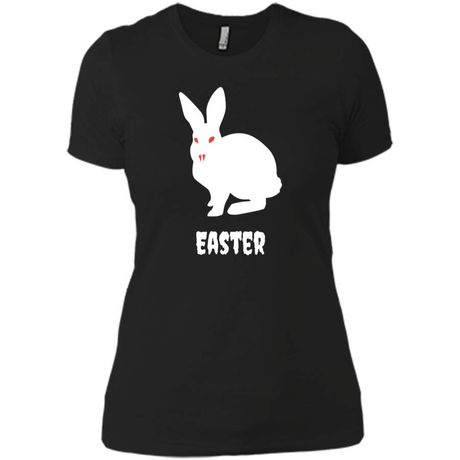 Evil Easter Bunny Rabbit Anti Holiday Pastel Goth Shirt Top Next Level Ladies Boyfriend Tee