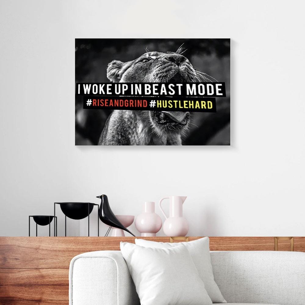 Canvas Prints I Woke Up In Beast Mode Lion Canvas Wall Art Designs