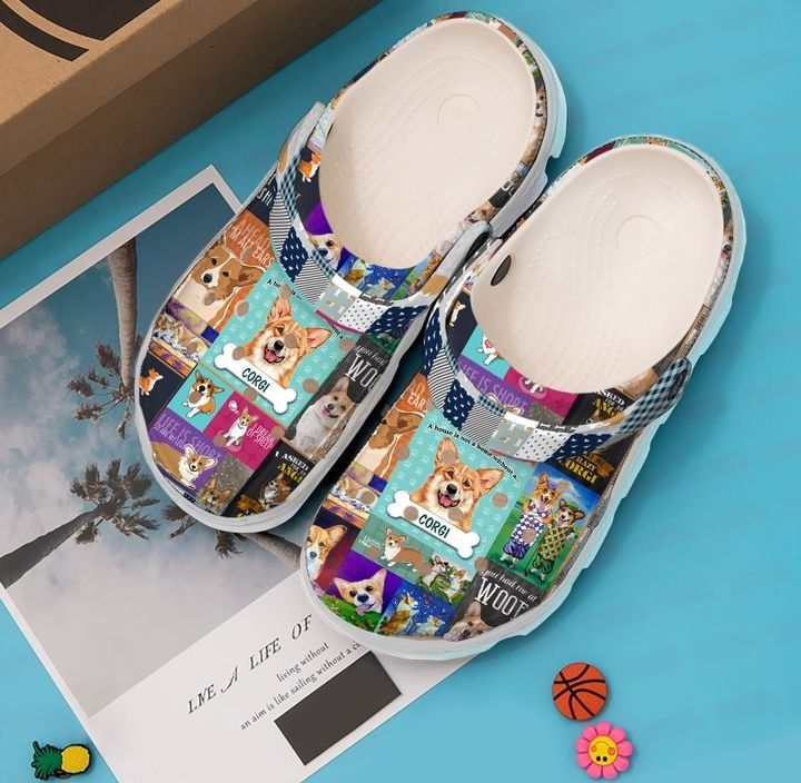 Corgi Lovers Sku 636 Crocs Crocband Clog Comfortable For Mens Womens Classic Clog Water Shoes