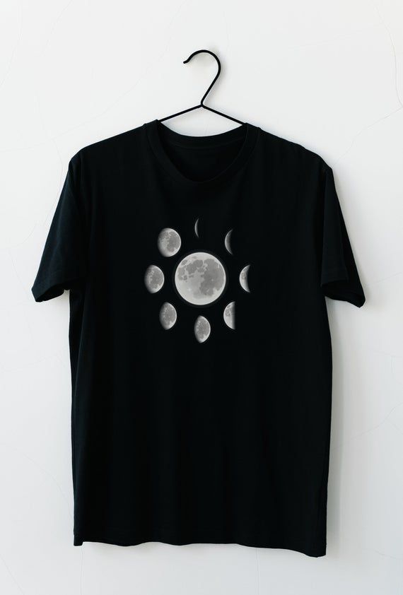 Moon Shirt Full Moon Shirtmoon Graphic Moon Phases Shirt