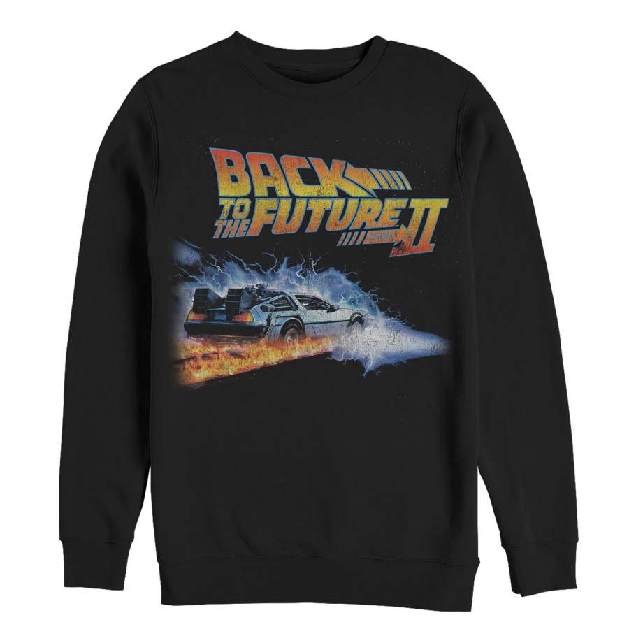 Back to the Future Men’s Part 2 Electric DeLorean  Sweatshirt