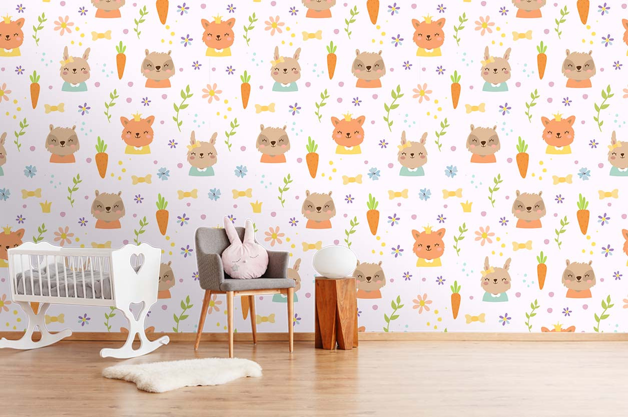 3D Rabbit Seamless Wall Mural Wallpaper Sww 272