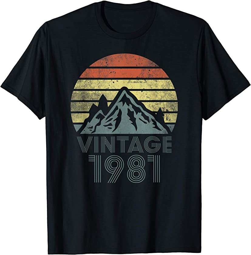 40th Birthday Vintage Hiking Mountain 1981 T-Shirt