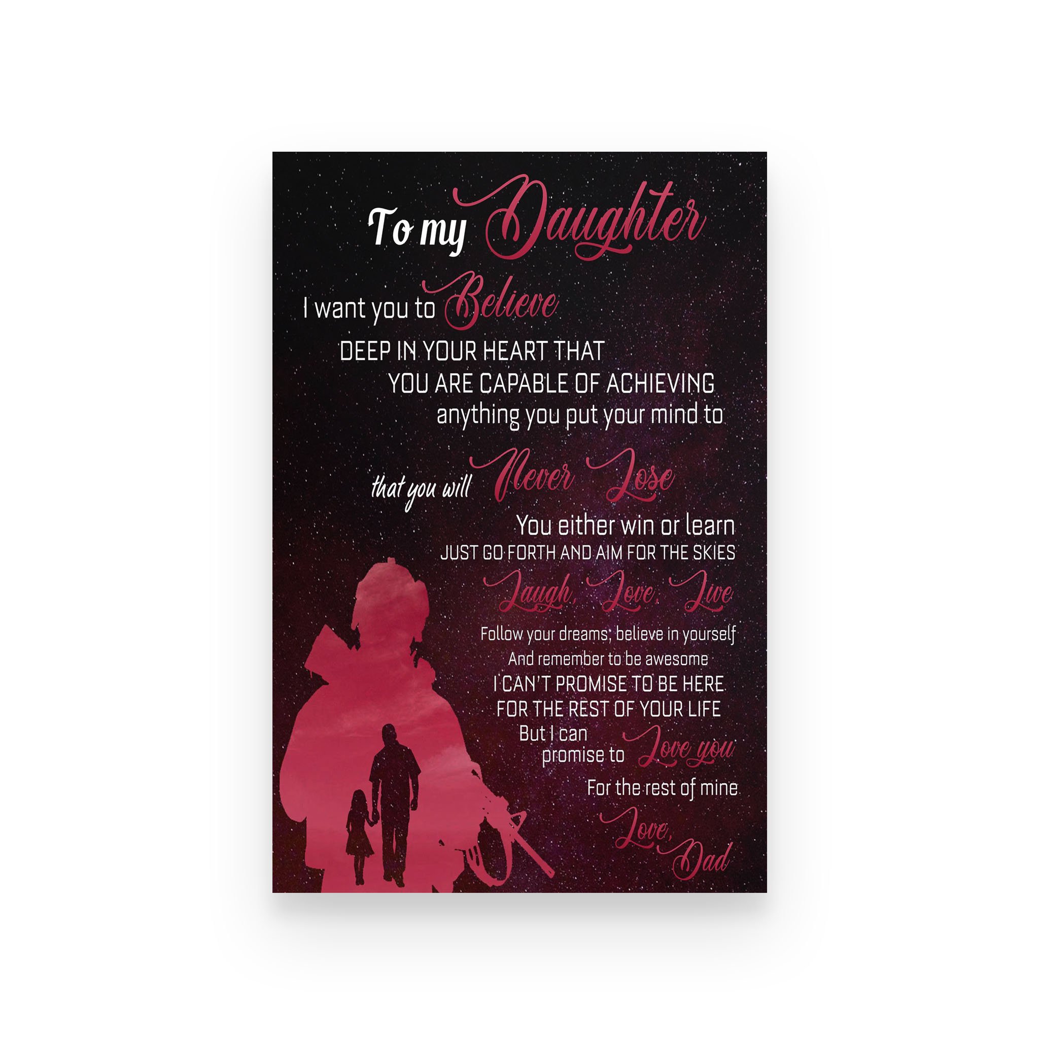 Soldier poster dad to daughter I want you to believe deep in your heart