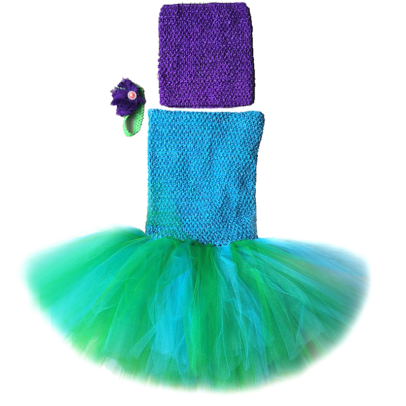 Baby Girls Mermaid Tutu Dress Toddler Kids Birthday Party Outfit Mermaid Tail Princess Girl Costume Tutus Set for Photo Shoot alx