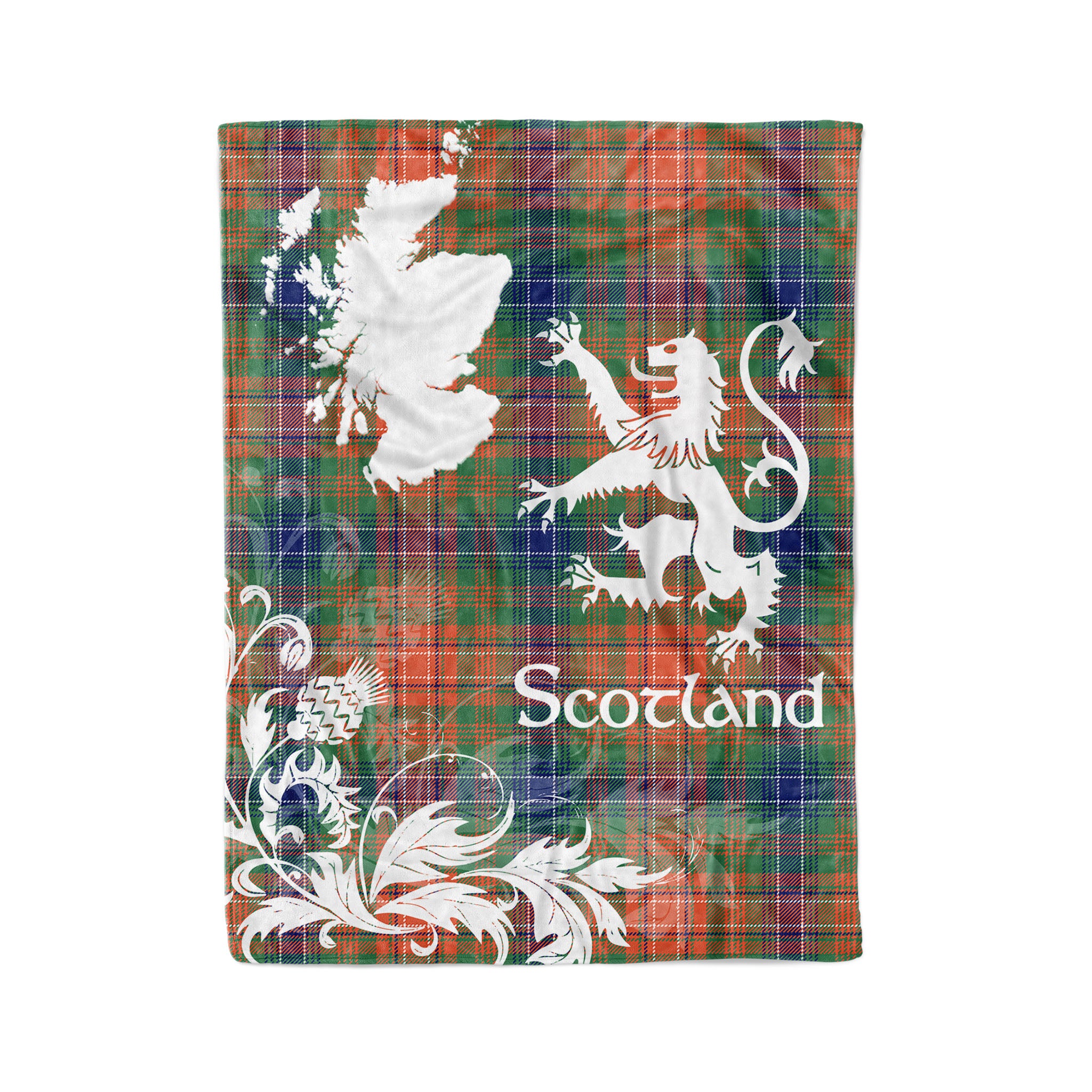 Tartan Plaid Fleece Blanket Tartan Blanket Thistle And Lion Scottish Clan Wilson Plaid Blanket