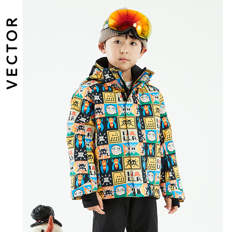 Children’s Snowwear Outdoor Waterproof and Windproof Warm Clothing Winter Snowboard Jacket Boys and Girls VECTOR alx