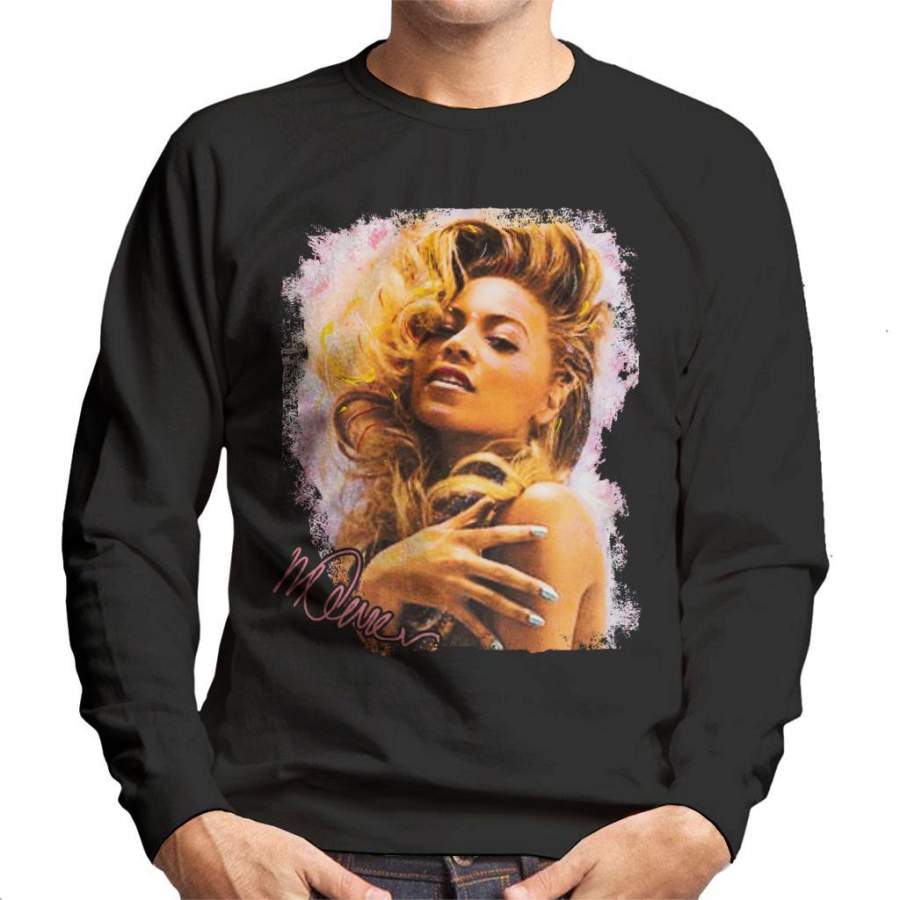 Sidney Maurer Original Portrait Of Singer Beyonce Shiny Nails Men’s Sweatshirt