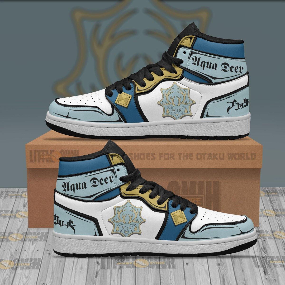 Aqua Deer Jd Sneakers Custom Black Clover Anime Shoes