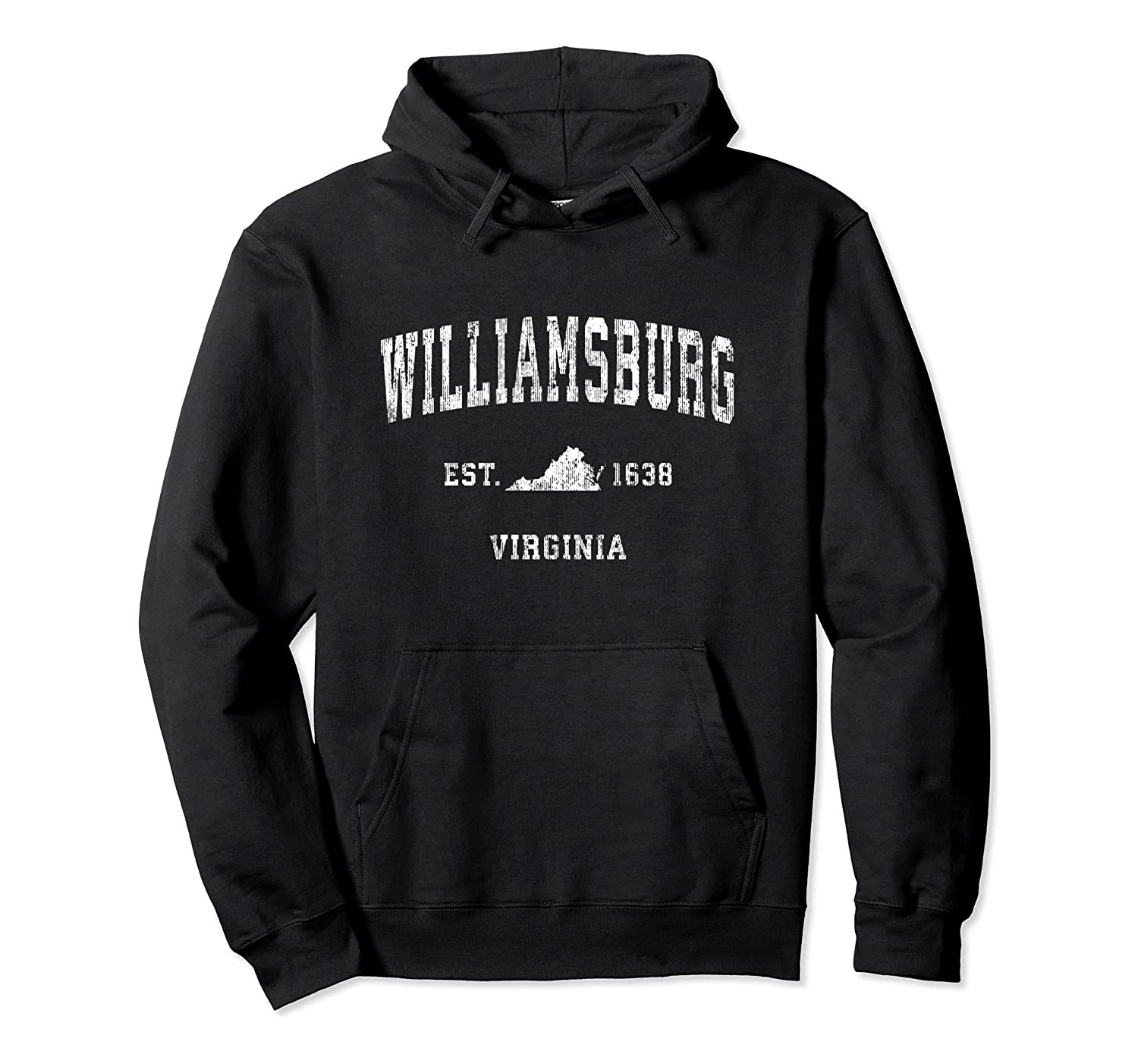 Williamsburg Virginia VA Vintage Athletic Sports Design Pullover Hoodie, T-Shirt, Sweatshirt, Tank Top, Racerback, Dolman