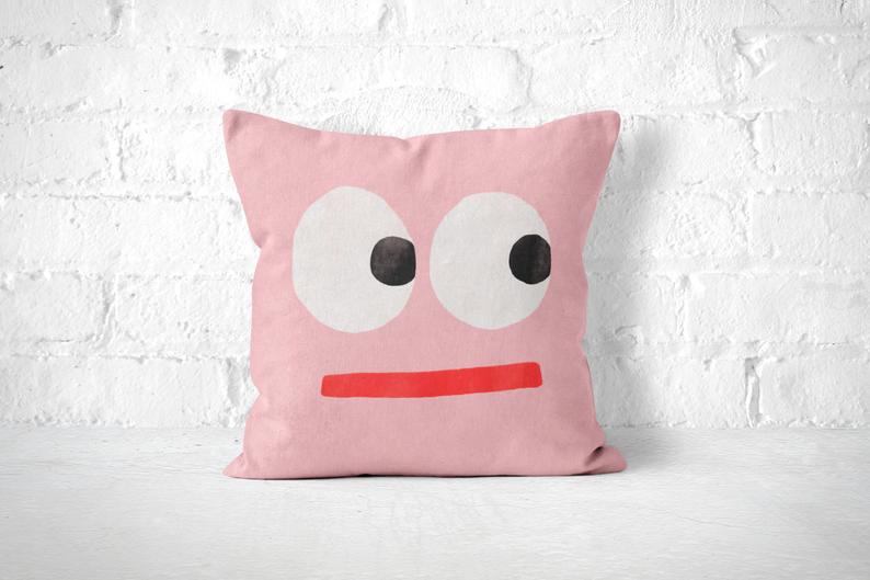 Cute Throw Pillow, Funny Face Pillow, Kids Toss Pillow, Baby Shower Gift, Nursery Throw Pillow, Kids Room Decor, Funny Throw Pillow,