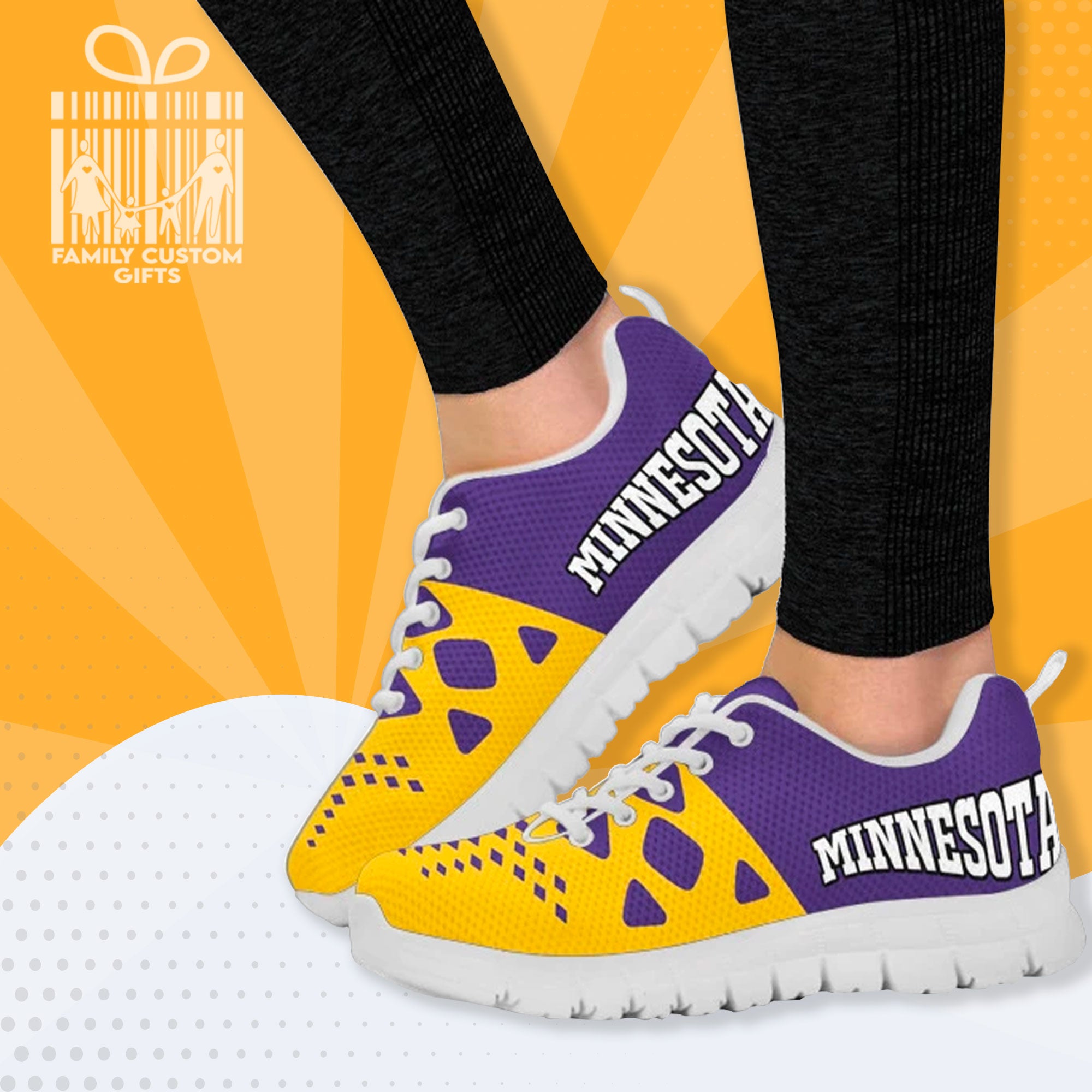 Minnesota Vikings Custom Shoes For Men Women 3D Print Fashion Sneaker Gifts For Her Him