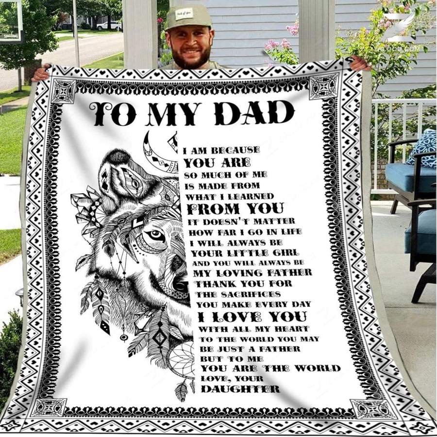 Gift For Dad From Daughter Blanket I Love You With All My Heart Wofl Art