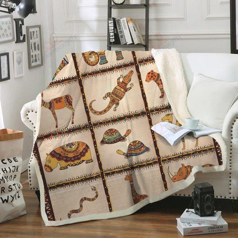 African Animal GS-CL-DT2606 Fleece Blanket