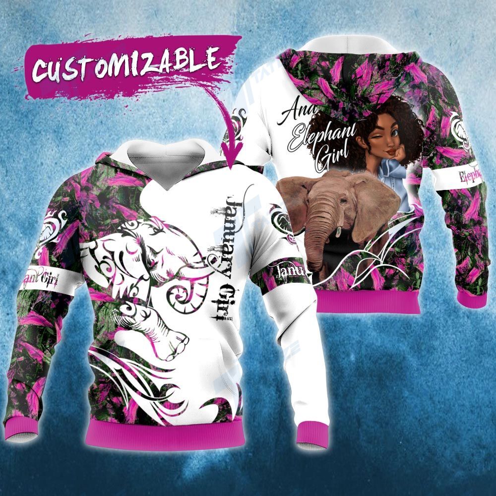 Black girl wild animal elephant 3D All Over Printed Shirt, Sweatshirt, Hoodie, Bomber Jacket Size S – 5XL