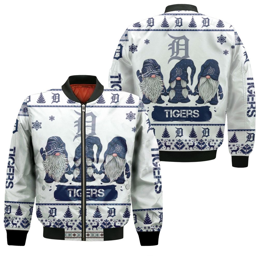 Christmas Gnomes Detroit Tigers Ugly Sweatshirt Christmas 3D Bomber Jacket