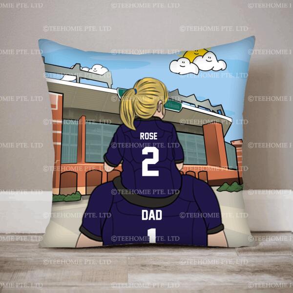 Personalized Pillow Father And Daughter Football Baltimore Ravens – Gift For Dad