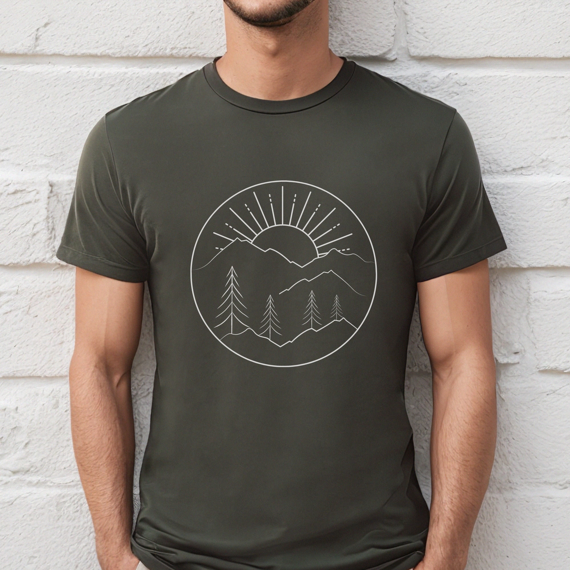 Mountains, Pine Tree, Sunset Tshirt | PNW Pacific Northwest Tee Shirt | Gift For Camper/Hiker, Nature/Outdoors, Adventure/Wanderlust Lover