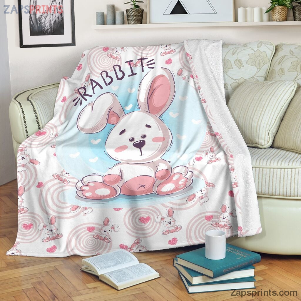 Cutie Rabbit Blanket Premium Blanket – Fleece Blanket