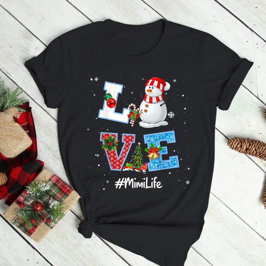 Love Mimi Life Shirt Funny Snowman Merry Christmas 2020 T-Shirt