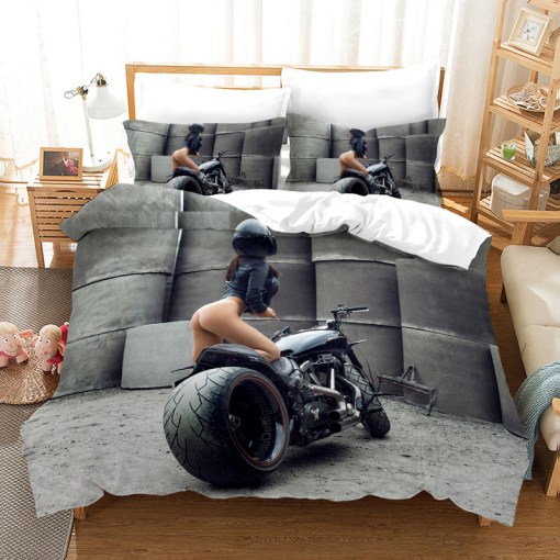 The Motorcycle Girl 6 Duvet Cover Pillowcase Home Decor 3D Bedding Set 6