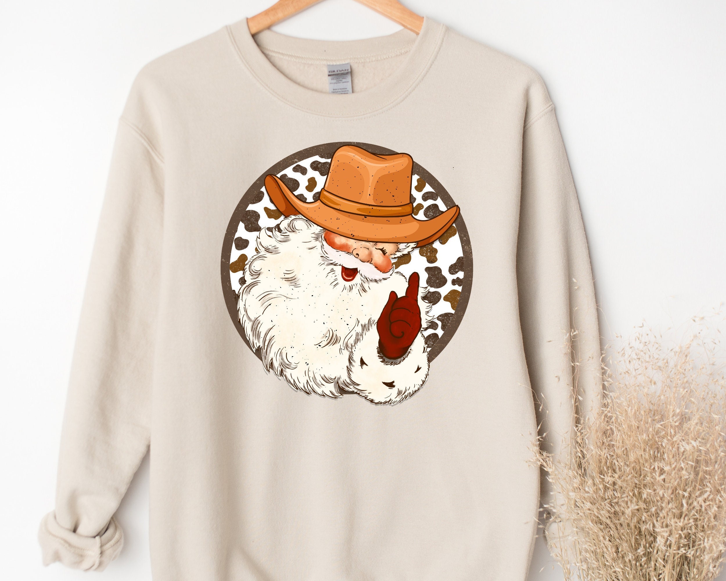 Cowboy Christmas Sweater, Cowboy Santa Sweatshirt, Howdy Country Christmas, Retro Christmas Santa, Cowgirl Sweater, Western Christmas Gift