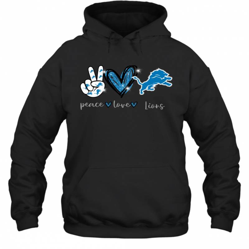 Peace Love Lions gift for Detroit Lions Fans Hoodie