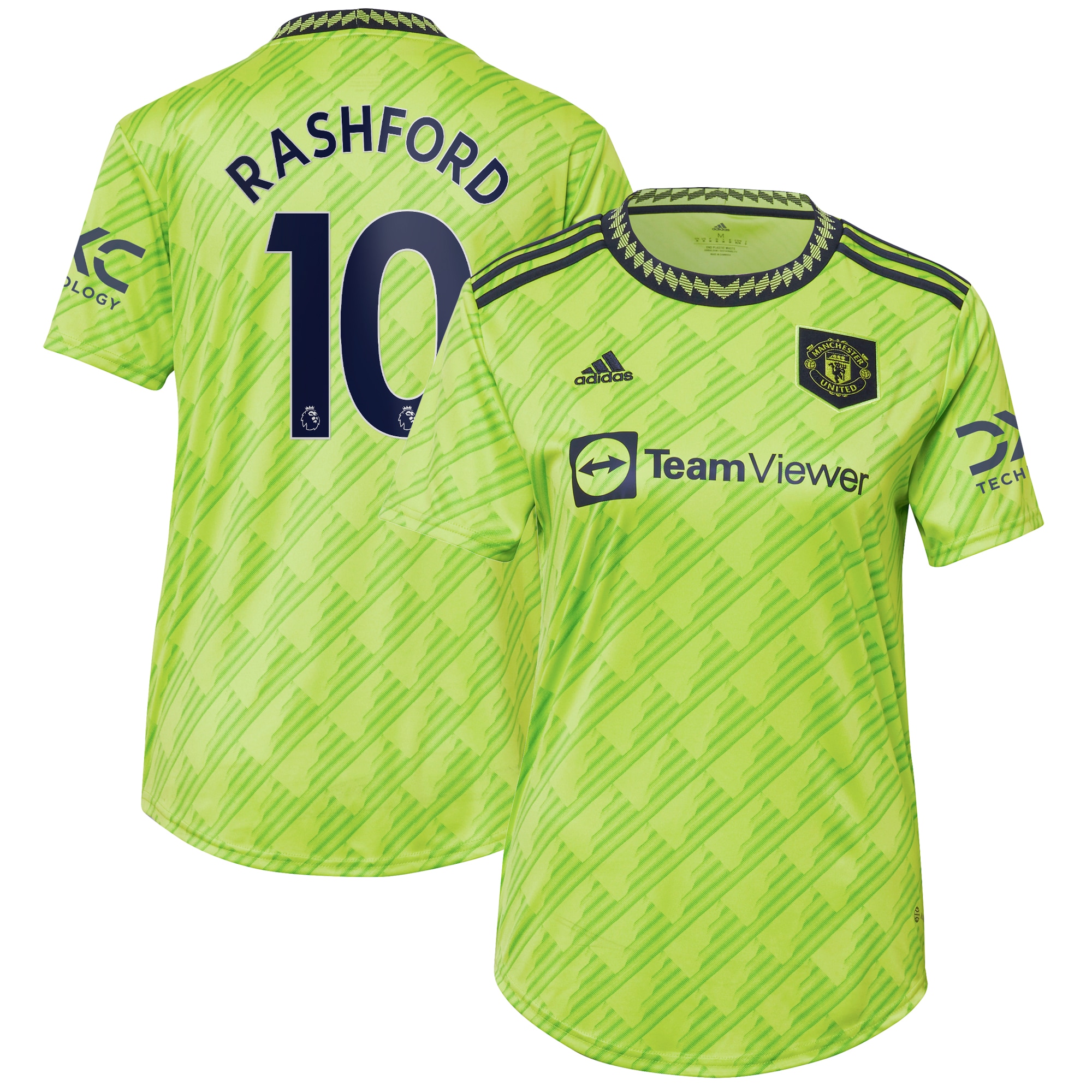 Marcus Rashford Manchester United Women's 2022/23 Third Replica Player Jersey – Neon Green