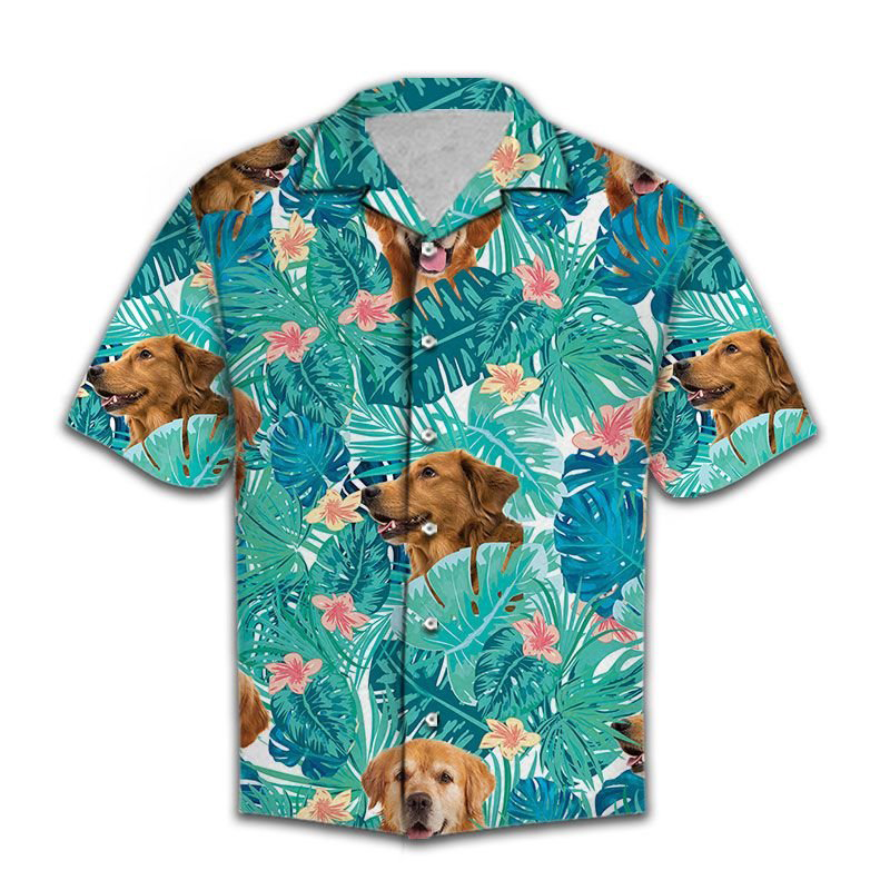 Tropical Golden Retriever Hawaiian Shirt