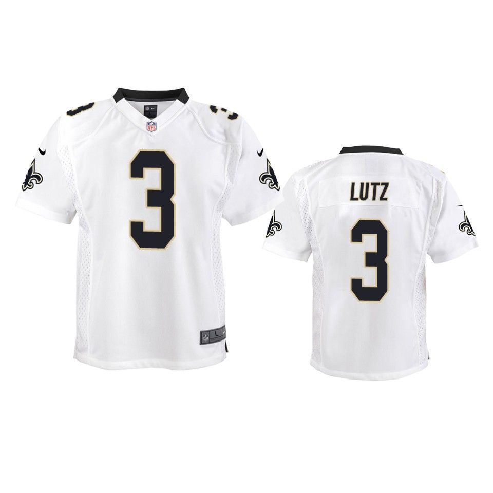 New Orleans Saints Wil Lutz Game White Youth Jersey