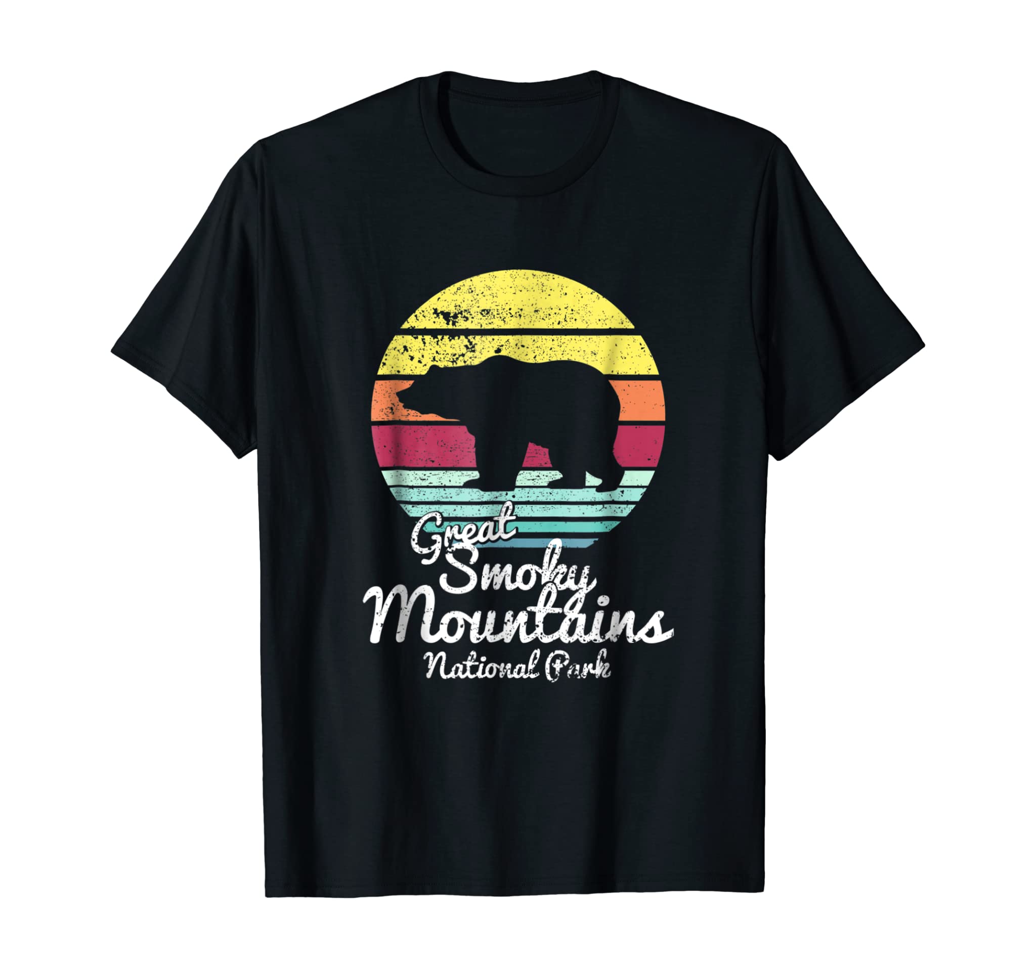 Retro Great Smoky Mountains National Park TN Bear T Shirt